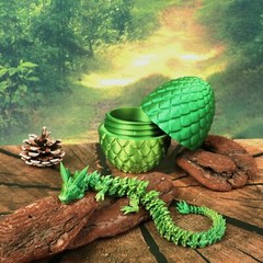 3D Printed Dragon Egg Full Articulated Crystal Dragon Fidget Toy Home Decor Toys