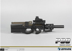 1/6 P90 Rifle Submachine Gun Weapon Models For 12″ Figure Phicen Hot toys ❶USA❶
