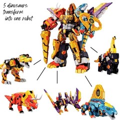 SAMG Miniforce Dino Emperor 5-in-1 Transforming Dinosaur Robot Action Figure,14+