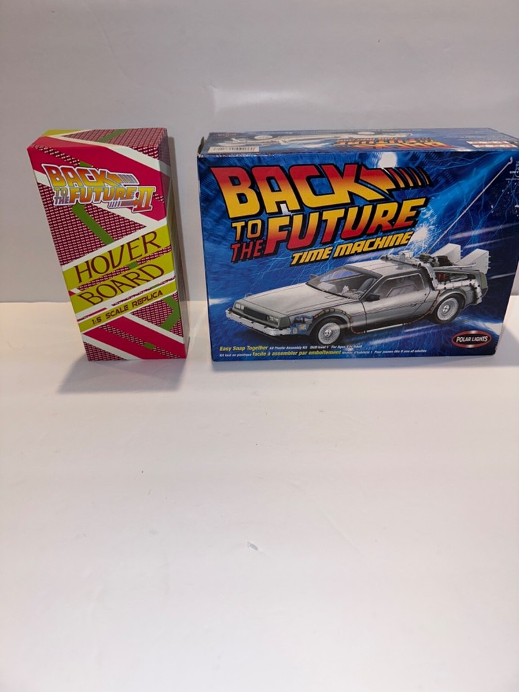 Back to the Future Time Machine NIB and Back to Future II Hover Board NIB