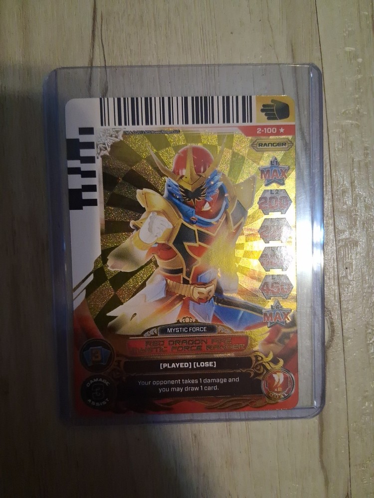 Power Rangers Action Card Game Red Dragon Fire Mystic Force Ranger 2-100 NM