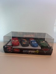 Cars Disney Store LOT OF 2 LIGHT UP 4 PACK WORLD GRAND PRIX RACERS HTF