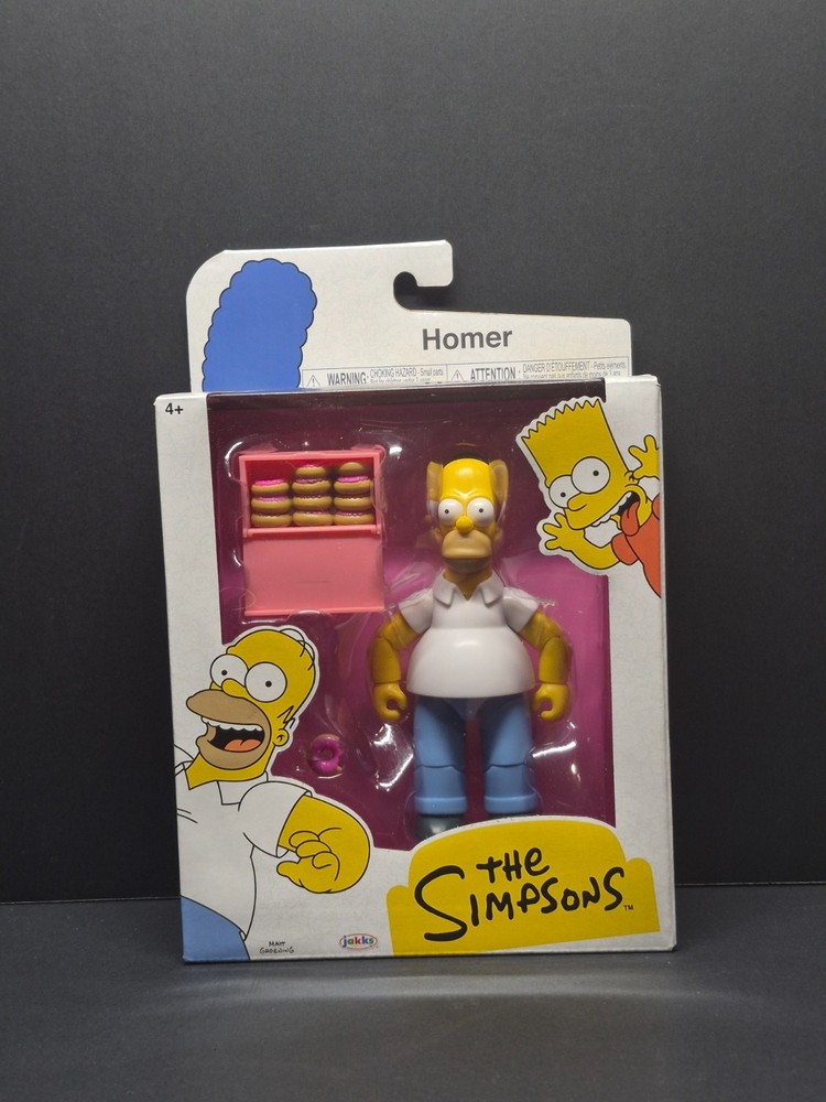 The Simpsons HOMER w/ Donut Box 5″ Action Figure Jakks Pacific New Sealed