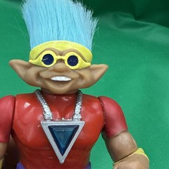 Vintage 1992 Ace Novelty Co. Muscle Troll Action Figure Blue Hair Red Outfit