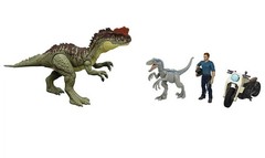 Jurassic World Dominion 3 Pack Bundle: Yangchuanosaurus Velociraptor Blue Owen