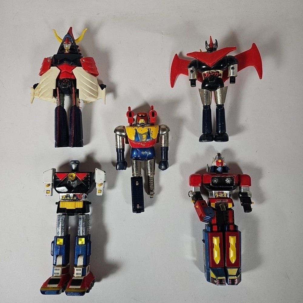 Vintage 1970s Shogun Warriors Lot 5 Diecast Robots Popy Chogokin Japan
