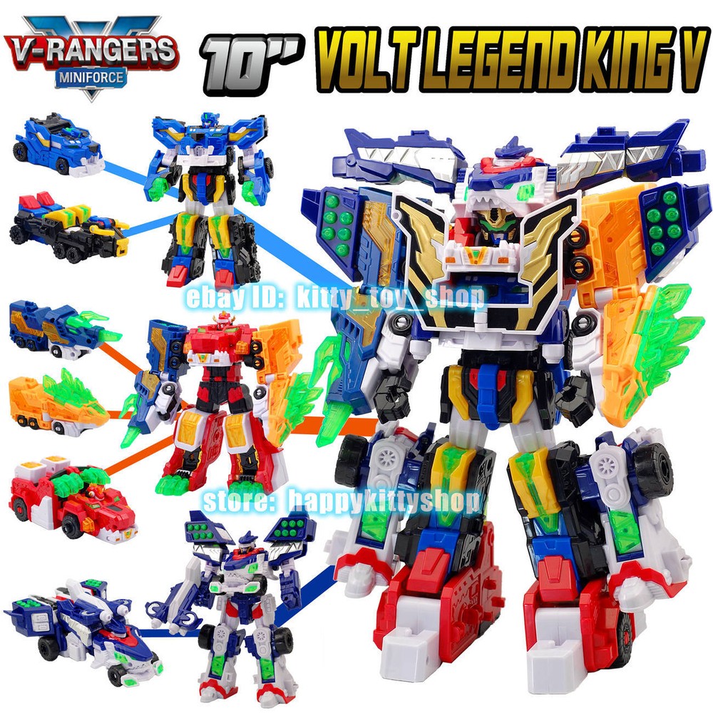 Miniforce V-Rangers Mini Volt Legend King V Combiner Robot Figure Boys Toy Car