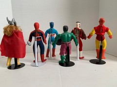 VINTAGE MEGO Avengers LOT Spiderman, Hulk, Iron Man, Falcon, Cap America, Thor