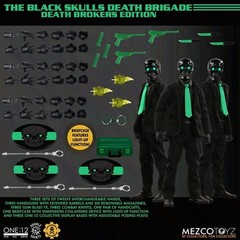 Mezco One:12 Collective Black Skulls Death Brokers 3-Pack Figure Light-Up
