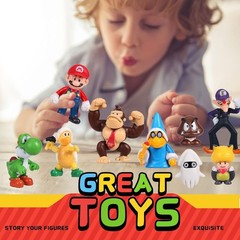 48 pcs Set Super Mario Figures Toy Action Figures Mario 2-5.5 CM Cake Topper