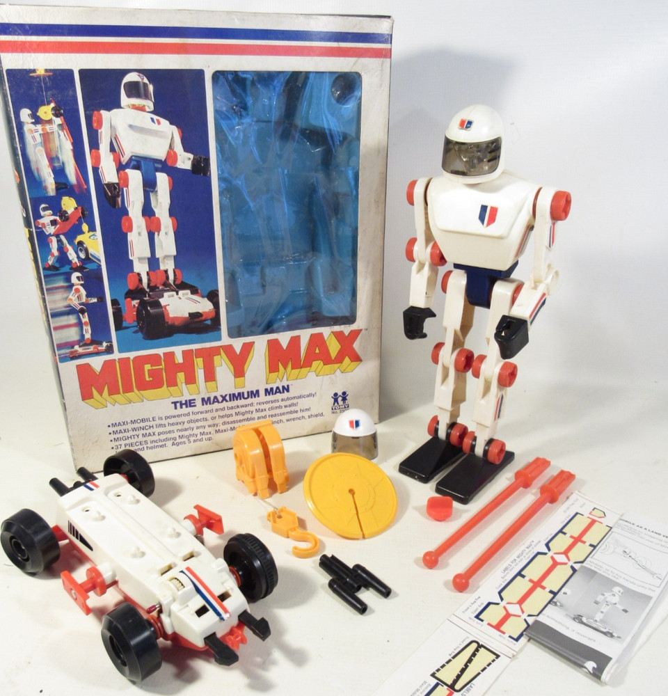 VTG 1976 TOMY Mighty Max The Maximum Man Figure Mobile Winch w/ Box – WORKS