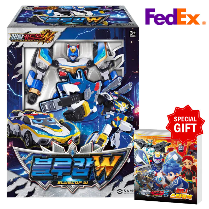 Metal Cardbot W BLUECOP W BLUE COP W Police Car Transformer Robot Car Toy 2025