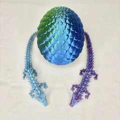 3D Printed Toy Dragons Articulated 8” Magnets Shiny Egg Kids Fun