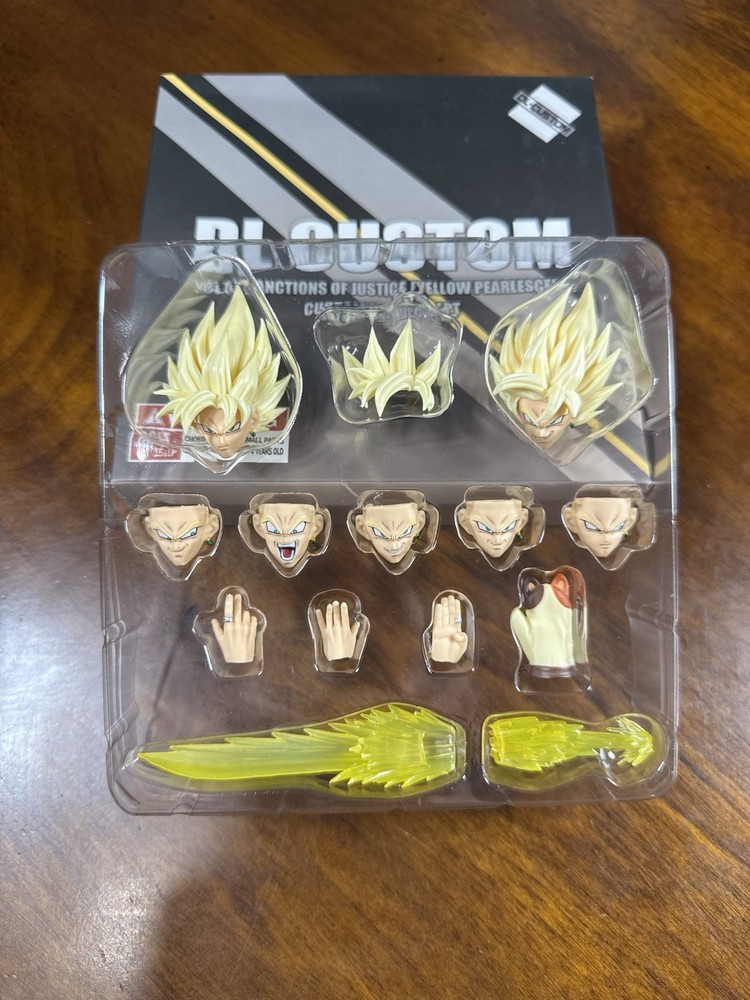 SH Figuarts DL Custom Goku Black Sanction Of Justice Yellow Pearlescent Head NEW