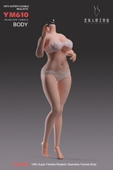 YM610 1/6 Female Big Bust Suntan/Pale Plump Seamless Doll Body 12″ Action Figure