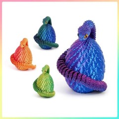 3D Printed Dragon in Egg Night Spirit Articulated Dragon USA