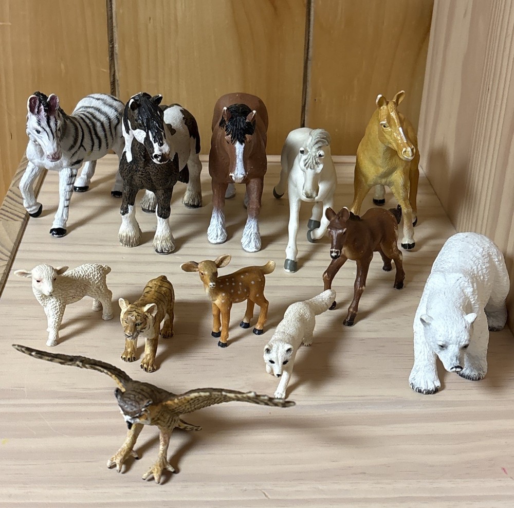 Lot of 12 Mixed Realistic Animal Figure Toys – Schleich, Mojo, Terra by Battat