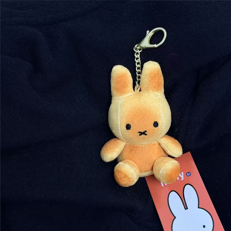 10cm Miffy Korean Limited Edition Checked Plaid Plush Rabbit Keychain Pendant