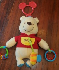 WINNIE THE POOH Disney Baby Toy Crib Stroller Teether Rattle Crinkle Plush