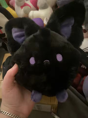 Round Black Bat Plush Toy Halloween Stuffed Animal Spherical Cushion Doll