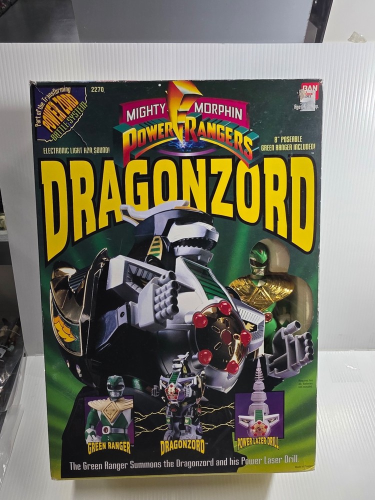 DRAGONZORD Mighty Morphin Power Rangers 1993 Bandai w/ Green Ranger deluxe vtg