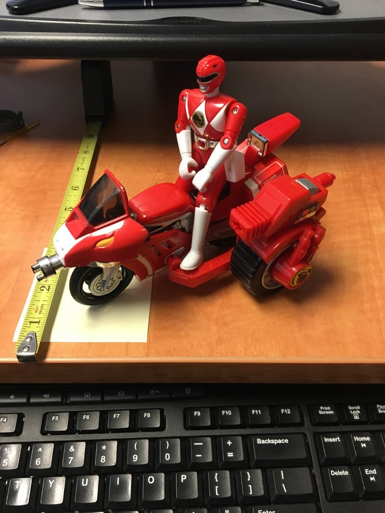 Vintage 1993 Bandai Power Rangers Tyrannosaurus Rex Battle Bike w Figure