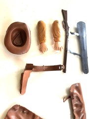 Vtg 1960s Marx Johnny West cowboy Western Action Figure Toy 9″ W/ Accessories