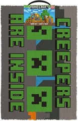 MINECRAFT CREEPERS NEED HUGS WELCOME DOOR MAT 60 X 40 CM COIR PVC BACK