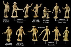 MARX TV Western Character figures 54mm pliabler TAN resin toy soldiers playsets
