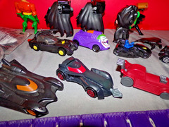 Batman Assorted Random Lot of Fastfood Batmobiles & Batman Figures Joker & More
