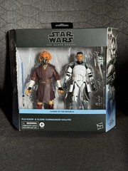 HASBRO STAR WARS BLACK SERIES PLO KOON & CLONE COMMANDER WOLFFE, REPUBLIC 2 PACK