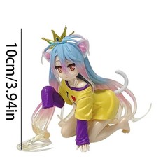 10cm No Game No Life Anime Figure Desktop Cute Cat Ear Shiro Action Figure