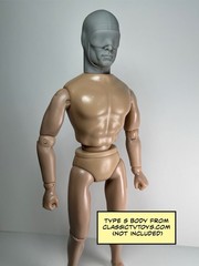 90s Devil Man Custom Action Figure Head 1:9 or 1:6 Mego