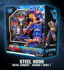 Metal Cardbot Wave 1 Set of 6 W/ Bonus Steel Hook Heavy Iron Shadow X Blue Star