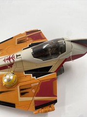 Star War Plo Koon’s Jedi Star Fighter Orange Space Ship Hasbro 2001