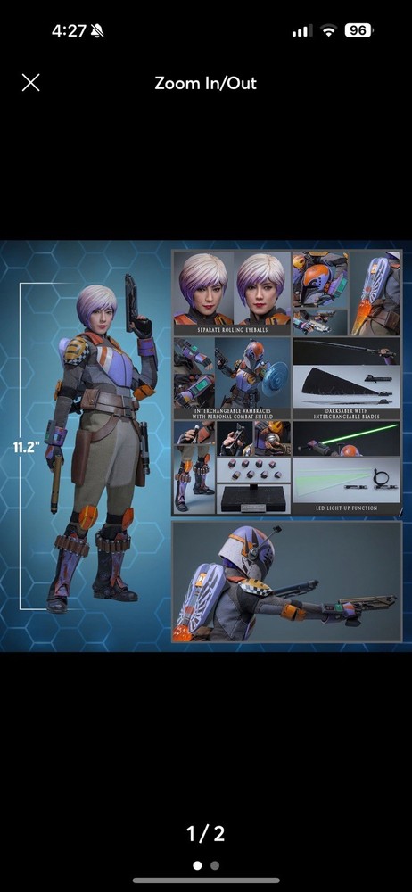 Hot Toys Star Wars Rebels Sabine Wren 1/6 Scale Collectible Action Figure