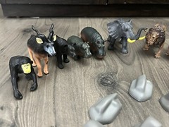Lot of 11 Toy African Animal Planet Toys R Us Rocks Props Lion Elephant Hippo