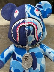 BAPE x BEARBRICK 400% Camo Plush Doll (with chain) – Pink / Blue / Green
