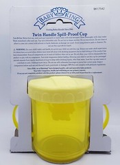 NOS Vintage Sippy Drinking Cup w/ Lid 8 oz Yellow Unisex Spill Proof 6month & up