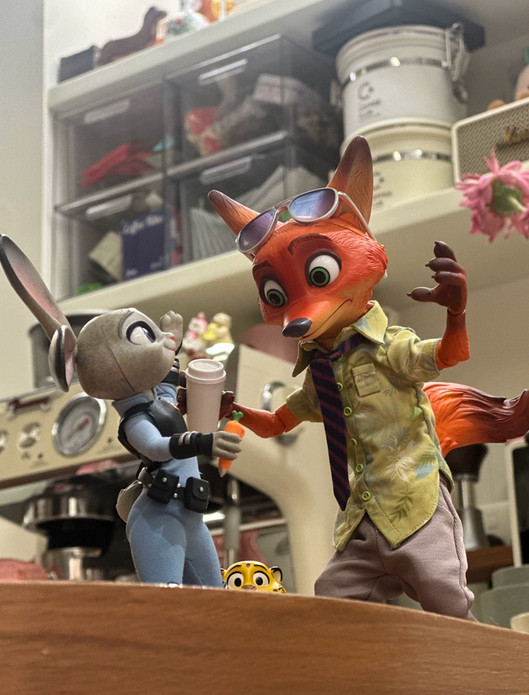 New GONG X Zootopia Cartoon Action Figure Toy Gift Judy and Nick Wilde Set