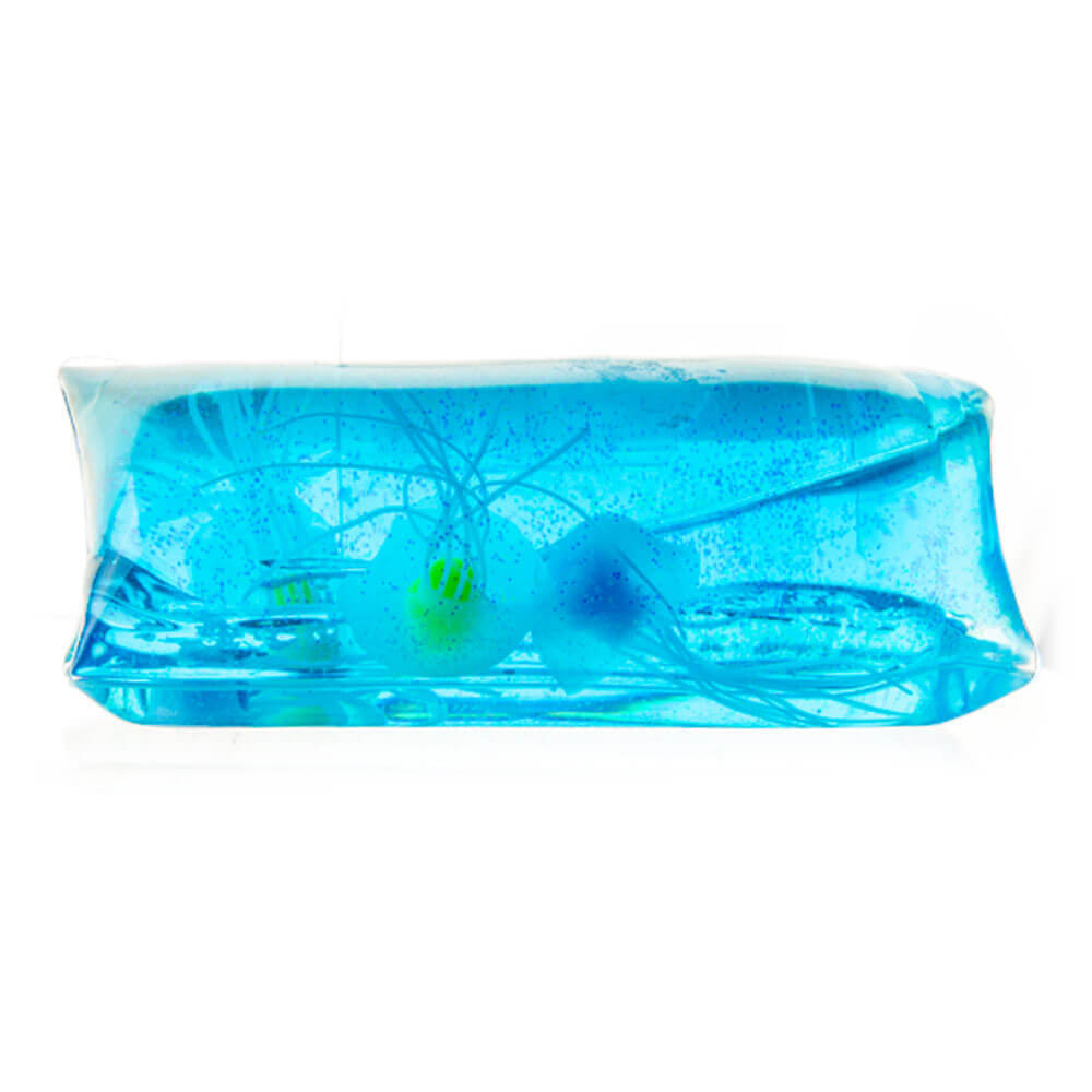 Large Jellyfish Slippery Water Snake Filled w/ Glittery Blue Liquid & Jellyfish