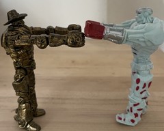 Real Steel Jakks Pacific Ambush & Six Shooter 5” Action Figures 1 Light Working