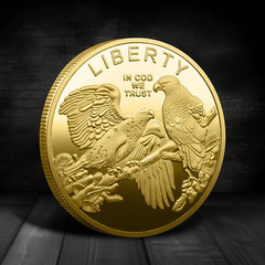Souvenir Coin American Eagle of Liberty Commemorative Coin Double Eagle Lucky Go