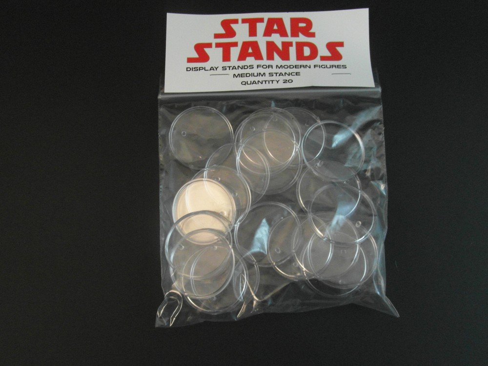 50 x 1.5″ Modern Star Wars Figure Display Stands-Wide stance -1995 and up T4c
