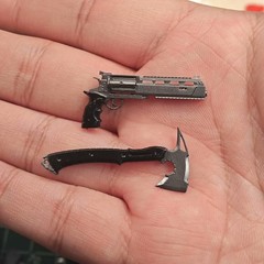 Painted 1/12 1/6 Scale Gun Axe Weapon Mdoel Accessories Fit 6″ 12″ Action Figure