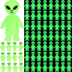 30 Pcs Mini Alien Figures Bulk Glow in the Dark Small Little Tiny Aliens Figurin