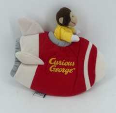Vintage Curious George Rocketship Hand Puppet Plush by Gund 9”