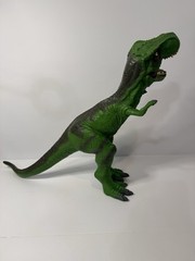 2011 Tyrannosaurus Dinosaur 20″ Figure Soft Plastic Rubber Toys R US Green EUC