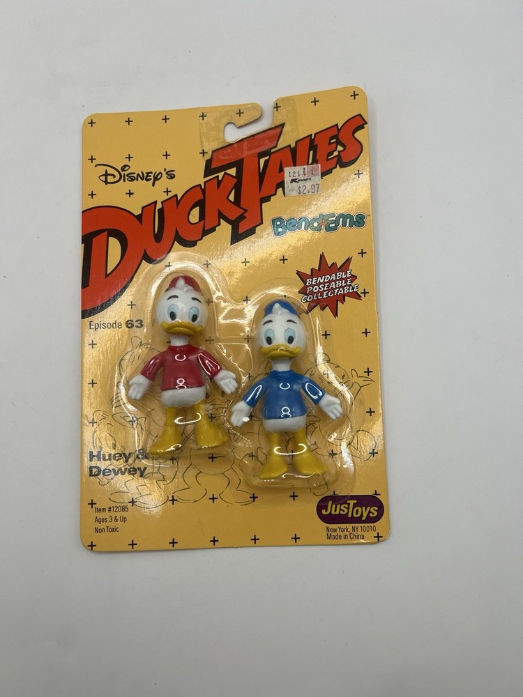 JusToys Bend-ems Disney’s Duck Tales 4.5″ Huey & Dewey Original Packaging
