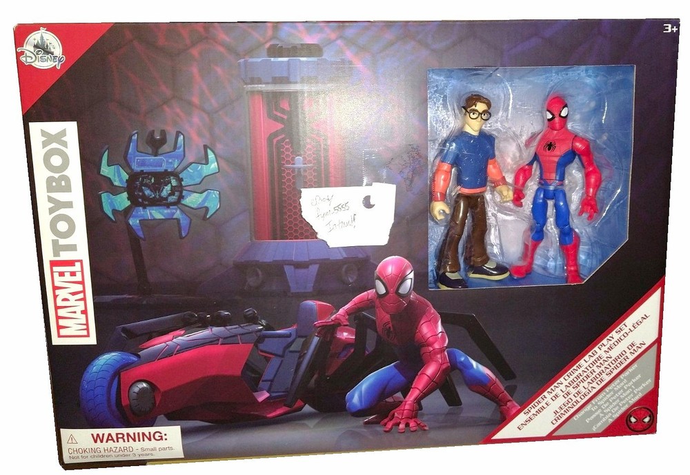 Marvel Spider-Man Crime Lab Play Set w Action Figure 2-Pack Disney Store ToyBox